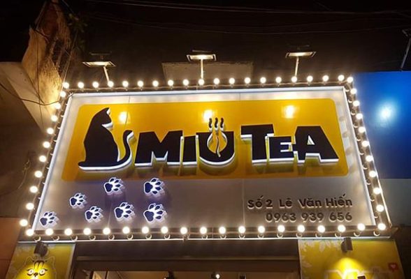 Bảng hiệu trà sữa tại Đăk Nông